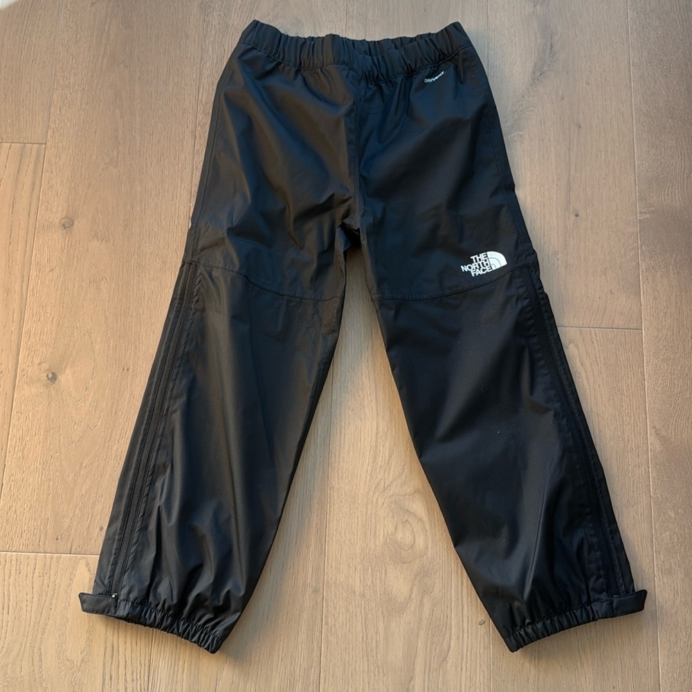 The North Face Kids Antora Rain Pant TNF Black Waterproof Size 7/8- NWT